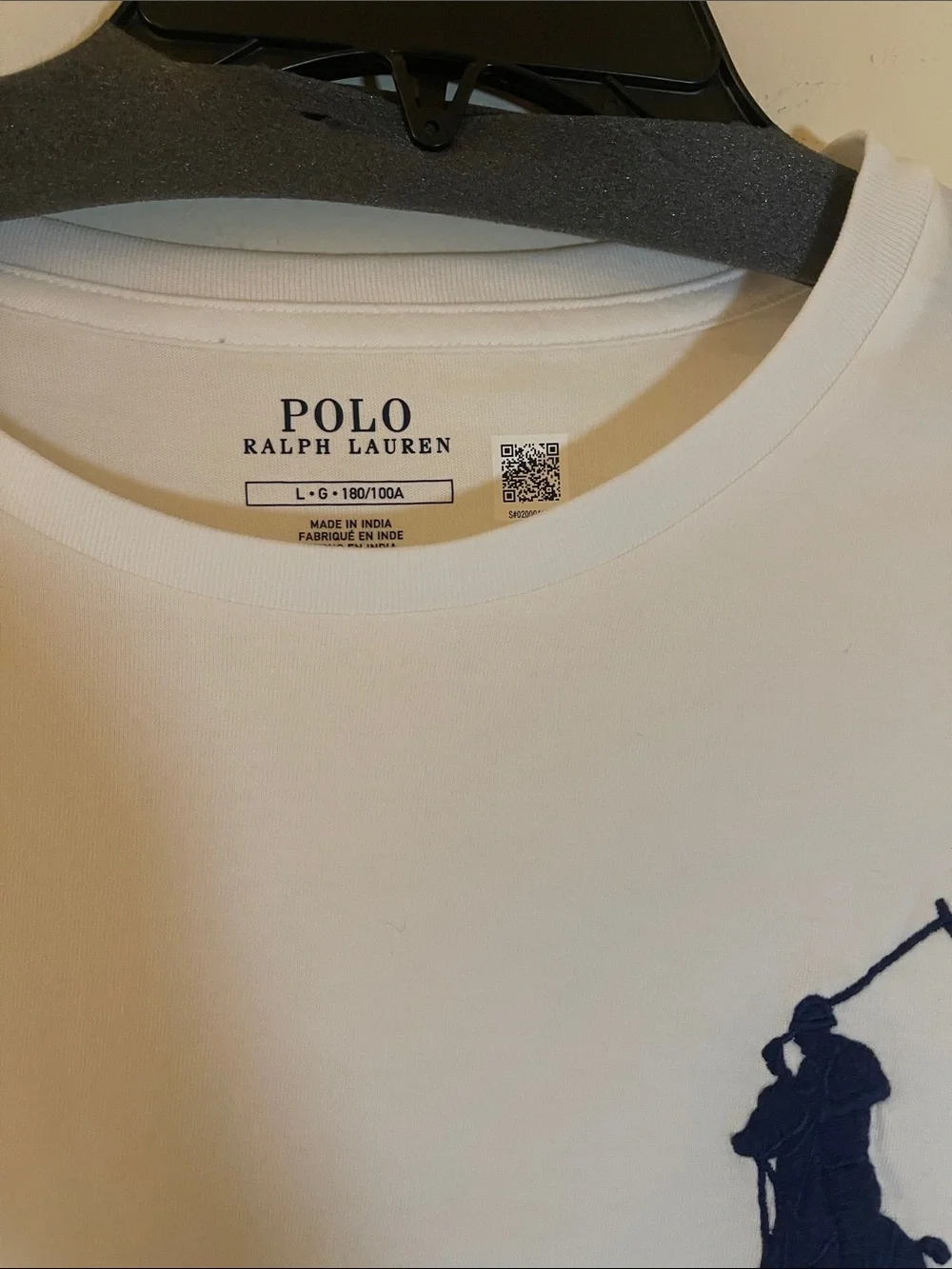 Polo by Ralph Lauren White Short Sleeve Tee with Navy Pony and Sleeve 3